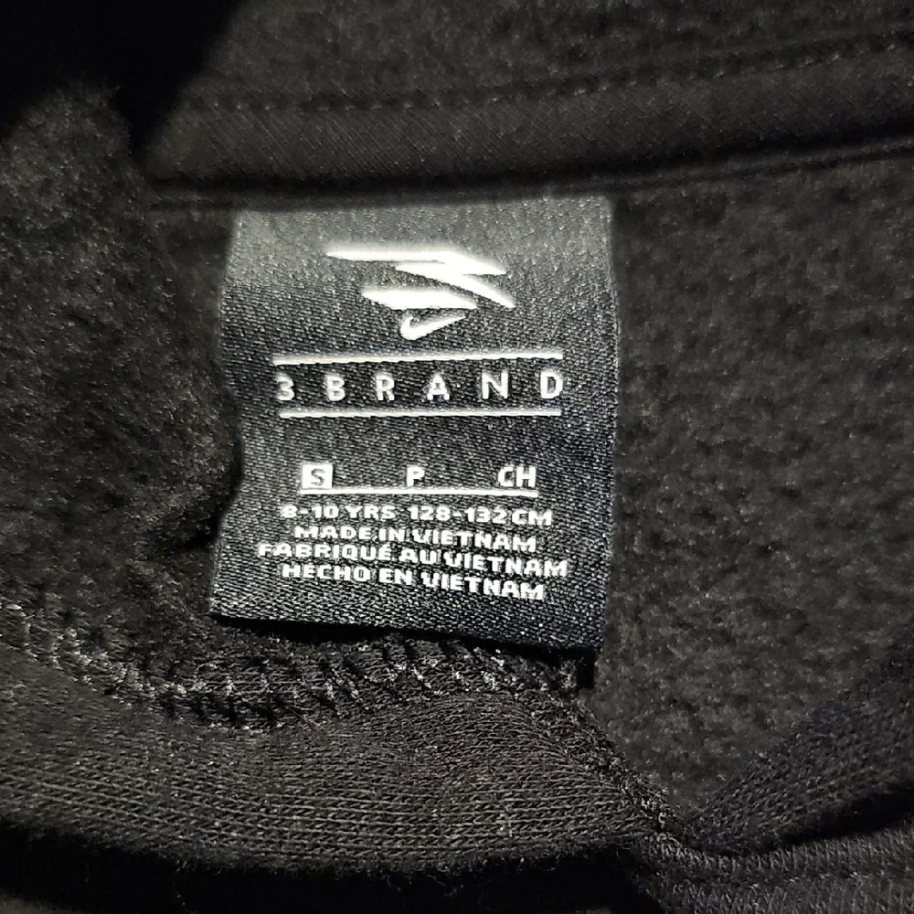 Nike Black Sweatshirt Hoodie Black and White Mustard Accents Size 8 / 10 Boy